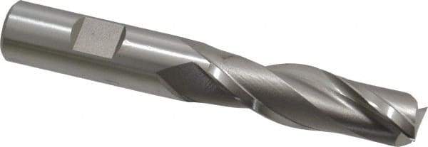 Hertel - 5/8", 2" LOC, 5/8" Shank Diam, 4-1/8" OAL, 2 Flute, Cobalt Square End Mill - Single End, Uncoated, Spiral Flute, 30° Helix, Centercutting, Right Hand Cut, Right Hand Flute - USA Tool & Supply