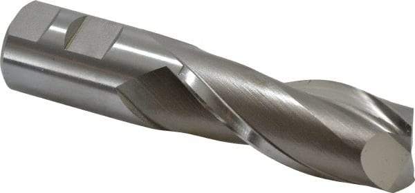 Hertel - 1-1/4", 3" LOC, 1-1/4" Shank Diam, 5-1/2" OAL, 2 Flute, Cobalt Square End Mill - Single End, Uncoated, Spiral Flute, 30° Helix, Centercutting, Right Hand Cut, Right Hand Flute - USA Tool & Supply