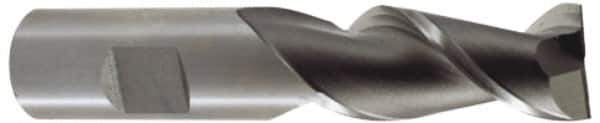 Hertel - 3/8", 2-1/2" LOC, 3/8" Shank Diam, 4-1/4" OAL, 2 Flute, Cobalt Square End Mill - Single End, Uncoated, Spiral Flute, 30° Helix, Centercutting, Right Hand Cut, Right Hand Flute - USA Tool & Supply