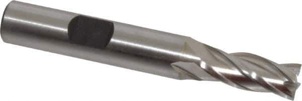 Hertel - 5/16", 3/4" LOC, 3/8" Shank Diam, 2-1/2" OAL, 4 Flute, Cobalt Square End Mill - Single End, Uncoated, Spiral Flute, 30° Helix, Centercutting, Right Hand Cut, Right Hand Flute - USA Tool & Supply