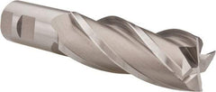 Hertel - 1-1/2", 4" LOC, 1-1/4" Shank Diam, 6-1/2" OAL, 4 Flute, Cobalt Square End Mill - Single End, Uncoated, Spiral Flute, 30° Helix, Centercutting, Right Hand Cut, Right Hand Flute - USA Tool & Supply