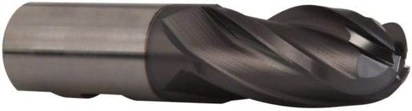 Hertel - 1" Diam, 2" LOC, 4 Flute Cobalt Ball End Mill - TiCN Finish, Single End, 4-1/2" OAL, 1" Shank Diam, Spiral Flute - USA Tool & Supply