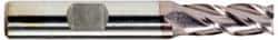 Hertel - 7/16", 1-3/4" LOC, 3/8" Shank Diam, 3-3/4" OAL, 4 Flute, High Speed Steel Square End Mill - Single End, TiCN Finish, Spiral Flute, 30° Helix, Centercutting, Right Hand Cut, Right Hand Flute - USA Tool & Supply