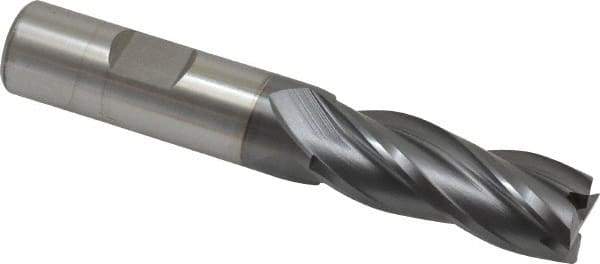 Hertel - 5/8", 1-5/8" LOC, 5/8" Shank Diam, 3-3/4" OAL, 4 Flute, Cobalt Square End Mill - Single End, TiCN Finish, Spiral Flute, 30° Helix, Centercutting, Right Hand Cut, Right Hand Flute - USA Tool & Supply