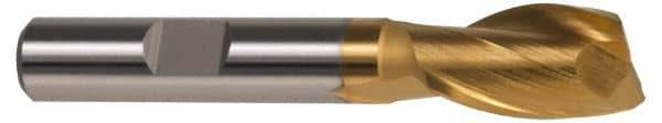 Hertel - 3/4", 1-5/8" LOC, 1/2" Shank Diam, 3-5/8" OAL, 2 Flute, High Speed Steel Square End Mill - Single End, TiN Finish, Spiral Flute, 42° Helix, Centercutting, Right Hand Cut, Right Hand Flute - USA Tool & Supply