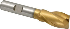 Hertel - 3/4", 1-5/16" LOC, 1/2" Shank Diam, 3-5/16" OAL, 2 Flute, Cobalt Square End Mill - Single End, TiN Finish, Spiral Flute, 30° Helix, Centercutting, Right Hand Cut, Right Hand Flute - USA Tool & Supply