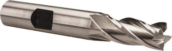 Hertel - 11/32", 3/4" LOC, 3/8" Shank Diam, 2-1/2" OAL, 4 Flute, High Speed Steel Square End Mill - Single End, Uncoated, Spiral Flute, 30° Helix, Centercutting, Right Hand Cut, Right Hand Flute - USA Tool & Supply