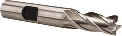 Hertel - 11/32", 3/4" LOC, 3/8" Shank Diam, 2-1/2" OAL, 4 Flute, High Speed Steel Square End Mill - Single End, Uncoated, Spiral Flute, 30° Helix, Centercutting, Right Hand Cut, Right Hand Flute - USA Tool & Supply