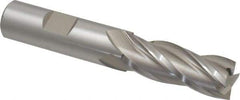 Hertel - 5/8", 1-5/8" LOC, 5/8" Shank Diam, 3-3/4" OAL, 4 Flute, High Speed Steel Square End Mill - Single End, Uncoated, Spiral Flute, 30° Helix, Centercutting, Right Hand Cut, Right Hand Flute - USA Tool & Supply