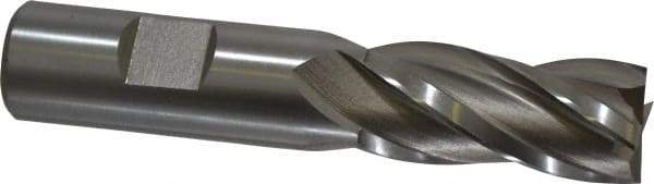 Hertel - 3/4", 1-5/8" LOC, 3/4" Shank Diam, 3-7/8" OAL, 4 Flute, High Speed Steel Square End Mill - Single End, Uncoated, Spiral Flute, 30° Helix, Centercutting, Right Hand Cut, Right Hand Flute - USA Tool & Supply