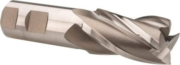 Hertel - 1-1/8", 2" LOC, 1" Shank Diam, 4-1/2" OAL, 4 Flute, High Speed Steel Square End Mill - Single End, Uncoated, Spiral Flute, 30° Helix, Centercutting, Right Hand Cut, Right Hand Flute - USA Tool & Supply
