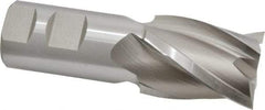 Hertel - 1-1/2", 2" LOC, 1-1/4" Shank Diam, 4-1/2" OAL, 4 Flute, High Speed Steel Square End Mill - Single End, Uncoated, Spiral Flute, 30° Helix, Centercutting, Right Hand Cut, Right Hand Flute - USA Tool & Supply