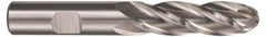 Hertel - 3/8" Diam, 1-1/2" LOC, 4 Flute High Speed Steel Ball End Mill - Uncoated, Single End, 3-1/4" OAL, 3/8" Shank Diam, Spiral Flute - USA Tool & Supply