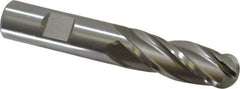 Hertel - 5/8" Diam, 1-5/8" LOC, 4 Flute High Speed Steel Ball End Mill - Uncoated, Single End, 3-3/4" OAL, 5/8" Shank Diam, Spiral Flute - USA Tool & Supply