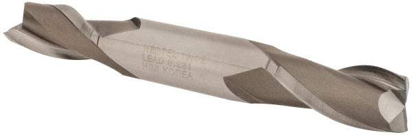 Hertel - 19/32", 1-1/8" LOC, 5/8" Shank Diam, 4-1/2" OAL, 2 Flute, High Speed Steel Square End Mill - Double End, Uncoated, Spiral Flute, 30° Helix, Centercutting, Right Hand Cut, Right Hand Flute - USA Tool & Supply