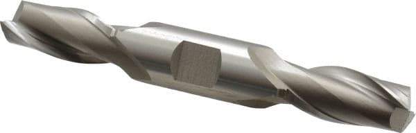 Hertel - 21/32", 1-5/16" LOC, 3/4" Shank Diam, 5" OAL, 2 Flute, High Speed Steel Square End Mill - Double End, Uncoated, Spiral Flute, 30° Helix, Centercutting, Right Hand Cut, Right Hand Flute - USA Tool & Supply