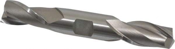 Hertel - 23/32", 1-5/16" LOC, 3/4" Shank Diam, 5" OAL, 2 Flute, High Speed Steel Square End Mill - Double End, Uncoated, Spiral Flute, 30° Helix, Centercutting, Right Hand Cut, Right Hand Flute - USA Tool & Supply