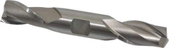Hertel - 23/32", 1-5/16" LOC, 3/4" Shank Diam, 5" OAL, 2 Flute, High Speed Steel Square End Mill - Double End, Uncoated, Spiral Flute, 30° Helix, Centercutting, Right Hand Cut, Right Hand Flute - USA Tool & Supply