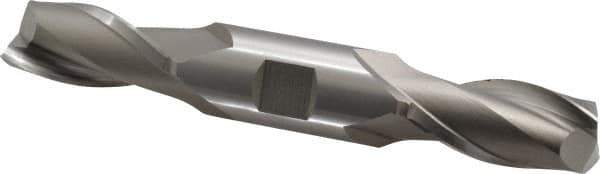 Hertel - 25/32", 1-9/16" LOC, 7/8" Shank Diam, 5-1/2" OAL, 2 Flute, High Speed Steel Square End Mill - Double End, Uncoated, Spiral Flute, 30° Helix, Centercutting, Right Hand Cut, Right Hand Flute - USA Tool & Supply