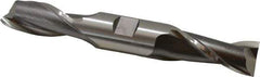 Hertel - 13/16", 1-9/16" LOC, 7/8" Shank Diam, 5-1/2" OAL, 2 Flute, High Speed Steel Square End Mill - Double End, Uncoated, Spiral Flute, 30° Helix, Centercutting, Right Hand Cut, Right Hand Flute - USA Tool & Supply