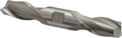 Hertel - 27/32", 1-9/16" LOC, 7/8" Shank Diam, 5-1/2" OAL, 2 Flute, High Speed Steel Square End Mill - Double End, Uncoated, Spiral Flute, Centercutting, Right Hand Cut, Right Hand Flute - USA Tool & Supply