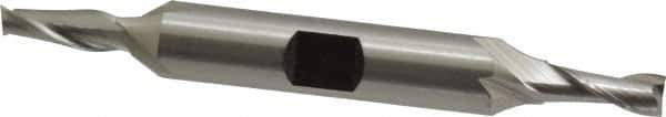 Hertel - 13/64", 1/2" LOC, 3/8" Shank Diam, 3-1/8" OAL, 2 Flute, High Speed Steel Square End Mill - Double End, Uncoated, Spiral Flute, 30° Helix, Centercutting, Right Hand Cut, Right Hand Flute - USA Tool & Supply