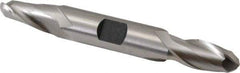 Hertel - 7/16" Diam, 13/16" LOC, 2 Flute High Speed Steel Ball End Mill - Uncoated, Double End, 3-3/4" OAL, 1/2" Shank Diam, Spiral Flute - USA Tool & Supply