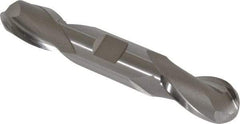Hertel - 3/4" Diam, 1-5/16" LOC, 2 Flute High Speed Steel Ball End Mill - Uncoated, Double End, 5" OAL, 3/4" Shank Diam, Spiral Flute - USA Tool & Supply