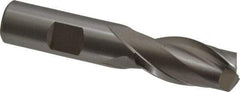 Hertel - 21/32", 1-5/16" LOC, 5/8" Shank Diam, 3-5/16" OAL, 2 Flute, High Speed Steel Square End Mill - Single End, Uncoated, Spiral Flute, 30° Helix, Centercutting, Right Hand Cut, Right Hand Flute - USA Tool & Supply