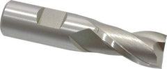 Hertel - 23/32", 1-5/16" LOC, 3/4" Shank Diam, 3-5/16" OAL, 2 Flute, High Speed Steel Square End Mill - Single End, Uncoated, Spiral Flute, 30° Helix, Centercutting, Right Hand Cut, Right Hand Flute - USA Tool & Supply