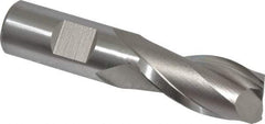 Hertel - 25/32", 1-1/2" LOC, 3/4" Shank Diam, 3-1/2" OAL, 2 Flute, High Speed Steel Square End Mill - Single End, Uncoated, Spiral Flute, 30° Helix, Centercutting, Right Hand Cut, Right Hand Flute - USA Tool & Supply