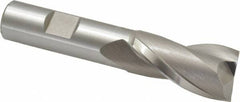 Hertel - 13/16", 1-1/2" LOC, 5/8" Shank Diam, 3-5/8" OAL, 2 Flute, High Speed Steel Square End Mill - Single End, Uncoated, Spiral Flute, 30° Helix, Centercutting, Right Hand Cut, Right Hand Flute - USA Tool & Supply