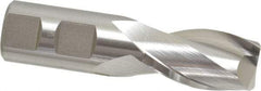 Hertel - 27/32", 1-1/2" LOC, 7/8" Shank Diam, 3-1/2" OAL, 2 Flute, High Speed Steel Square End Mill - Single End, Uncoated, Spiral Flute, 30° Helix, Centercutting, Right Hand Cut, Right Hand Flute - USA Tool & Supply