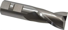 Hertel - 1", 1-1/2" LOC, 7/8" Shank Diam, 3-3/4" OAL, 2 Flute, High Speed Steel Square End Mill - Single End, Uncoated, Spiral Flute, 30° Helix, Centercutting, Right Hand Cut, Right Hand Flute - USA Tool & Supply