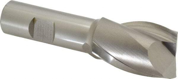 Hertel - 1-1/8", 1-5/8" LOC, 3/4" Shank Diam, 3-7/8" OAL, 2 Flute, High Speed Steel Square End Mill - Single End, Uncoated, Spiral Flute, 30° Helix, Centercutting, Right Hand Cut, Right Hand Flute - USA Tool & Supply