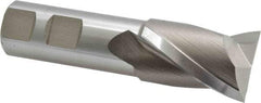 Hertel - 1-1/8", 1-5/8" LOC, 7/8" Shank Diam, 3-7/8" OAL, 2 Flute, High Speed Steel Square End Mill - Single End, Uncoated, Spiral Flute, 30° Helix, Centercutting, Right Hand Cut, Right Hand Flute - USA Tool & Supply