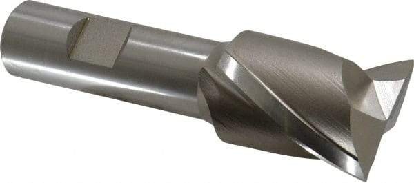Hertel - 1-1/4", 1-1/2" LOC, 3/4" Shank Diam, 3-7/8" OAL, 2 Flute, High Speed Steel Square End Mill - Single End, Uncoated, Spiral Flute, 30° Helix, Centercutting, Right Hand Cut, Right Hand Flute - USA Tool & Supply