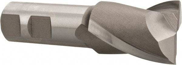 Hertel - 1-1/4", 1-5/8" LOC, 7/8" Shank Diam, 3-7/8" OAL, 2 Flute, High Speed Steel Square End Mill - Single End, Uncoated, Spiral Flute, 30° Helix, Centercutting, Right Hand Cut, Right Hand Flute - USA Tool & Supply