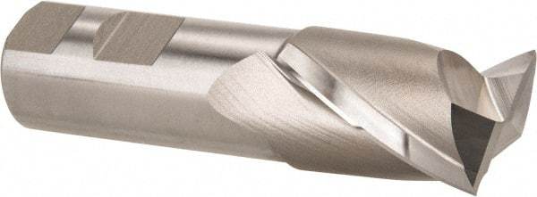 Hertel - 1-1/4", 1-5/8" LOC, 1" Shank Diam, 4-1/8" OAL, 2 Flute, High Speed Steel Square End Mill - Single End, Uncoated, Spiral Flute, 30° Helix, Centercutting, Right Hand Cut, Right Hand Flute - USA Tool & Supply