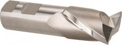 Hertel - 1-1/4", 1-5/8" LOC, 1" Shank Diam, 4-1/8" OAL, 2 Flute, High Speed Steel Square End Mill - Single End, Uncoated, Spiral Flute, 30° Helix, Centercutting, Right Hand Cut, Right Hand Flute - USA Tool & Supply