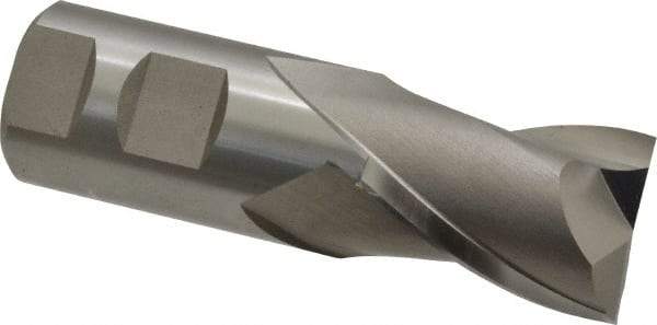 Hertel - 1-1/4", 1-5/8" LOC, 1-1/4" Shank Diam, 4-1/8" OAL, 2 Flute, High Speed Steel Square End Mill - Single End, Uncoated, Spiral Flute, 30° Helix, Centercutting, Right Hand Cut, Right Hand Flute - USA Tool & Supply