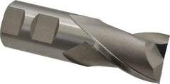 Hertel - 1-1/4", 1-5/8" LOC, 1-1/4" Shank Diam, 4-1/8" OAL, 2 Flute, High Speed Steel Square End Mill - Single End, Uncoated, Spiral Flute, 30° Helix, Centercutting, Right Hand Cut, Right Hand Flute - USA Tool & Supply