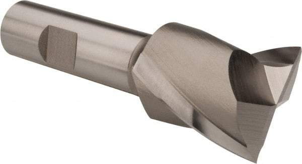 Hertel - 1-3/8", 1-1/2" LOC, 3/4" Shank Diam, 3-7/8" OAL, 2 Flute, High Speed Steel Square End Mill - Single End, Uncoated, Spiral Flute, 30° Helix, Centercutting, Right Hand Cut, Right Hand Flute - USA Tool & Supply