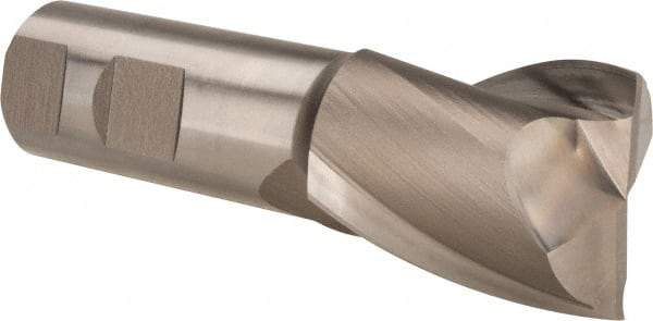 Hertel - 1-3/8", 1-5/8" LOC, 1" Shank Diam, 4-1/8" OAL, 2 Flute, High Speed Steel Square End Mill - Single End, Uncoated, Spiral Flute, 30° Helix, Centercutting, Right Hand Cut, Right Hand Flute - USA Tool & Supply