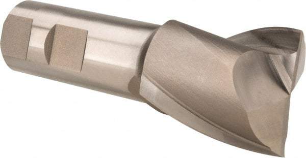 Hertel - 1-1/2", 1-5/8" LOC, 1" Shank Diam, 4-1/8" OAL, 2 Flute, High Speed Steel Square End Mill - Single End, Uncoated, Spiral Flute, 30° Helix, Centercutting, Right Hand Cut, Right Hand Flute - USA Tool & Supply