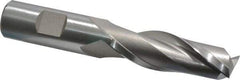 Hertel - 3/4", 2-1/4" LOC, 3/4" Shank Diam, 4-1/2" OAL, 2 Flute, High Speed Steel Square End Mill - Single End, Uncoated, Spiral Flute, 30° Helix, Centercutting, Right Hand Cut, Right Hand Flute - USA Tool & Supply