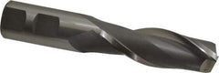 Hertel - 7/8", 2-1/2" LOC, 7/8" Shank Diam, 4-3/4" OAL, 2 Flute, High Speed Steel Square End Mill - Single End, Uncoated, Centercutting - USA Tool & Supply