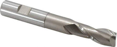 Hertel - 5/8", 1-3/8" LOC, 5/8" Shank Diam, 4-5/8" OAL, 2 Flute, High Speed Steel Square End Mill - Single End, Uncoated, Spiral Flute, 30° Helix, Centercutting, Right Hand Cut, Right Hand Flute - USA Tool & Supply