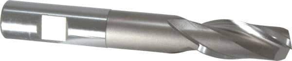 Hertel - 3/4", 1-5/8" LOC, 3/4" Shank Diam, 5-3/8" OAL, 2 Flute, High Speed Steel Square End Mill - Single End, Uncoated, Spiral Flute, 30° Helix, Centercutting, Right Hand Cut, Right Hand Flute - USA Tool & Supply