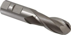 Hertel - 1" Diam, 2-1/4" LOC, 2 Flute Cobalt Ball End Mill - Uncoated, Single End, 4-3/4" OAL, 1" Shank Diam, Spiral Flute - USA Tool & Supply